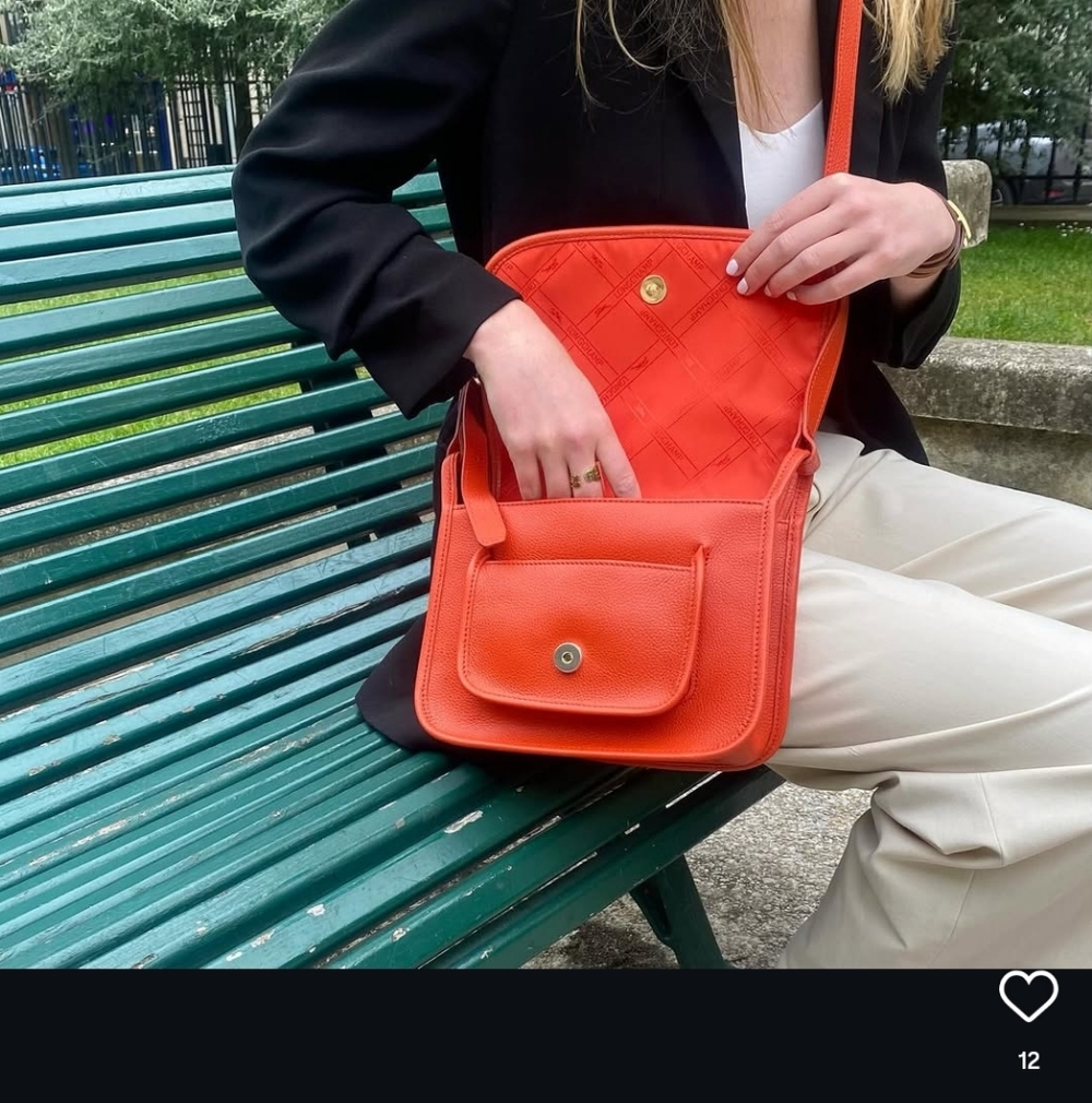 Longchamp Le Foulonné Leather Crossbody | Black/Gold | free lip balm - Picture 2 of 16